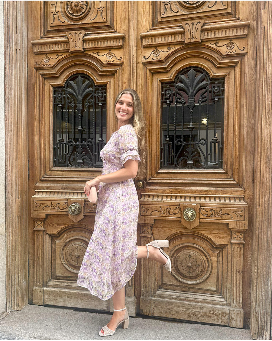 ANAÍS - VESTIDO MIDI FLORAL CON FORRO