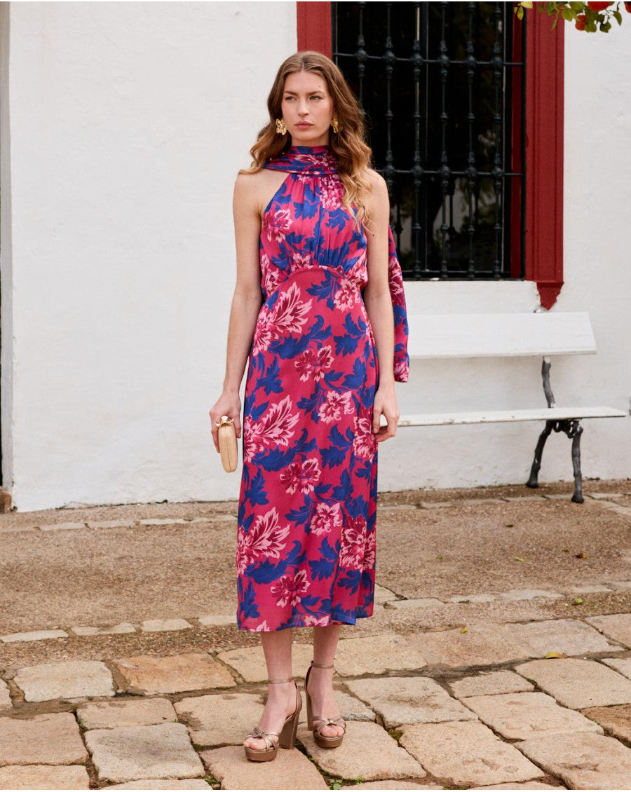 JUANI - VESTIDO LARGO ESTAMPADO FLORAL