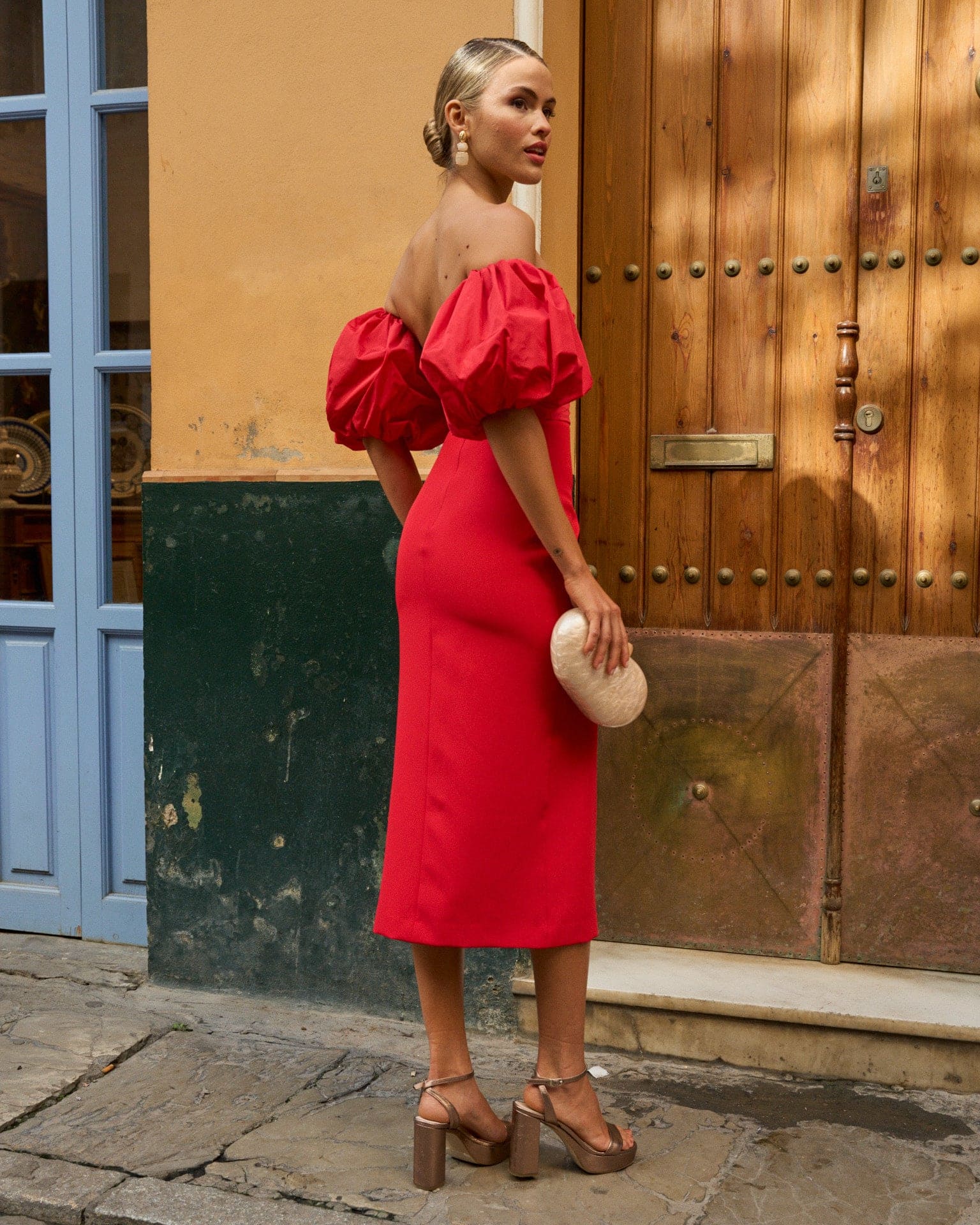 ALBA - VESTIDO CON MANGAS ABULLONADAS