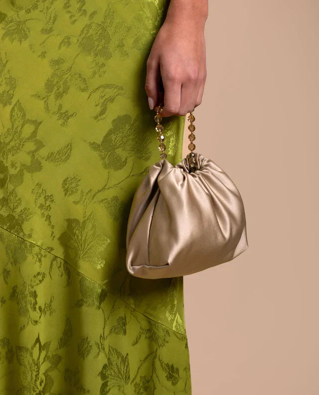 ANGY - VESTIDO LARGO DE JACQUARD SATINADO
