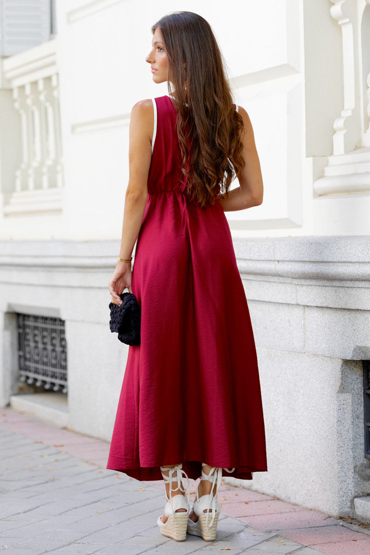 BRUNA - VESTIDO MIDI RAYAS VERTICALES