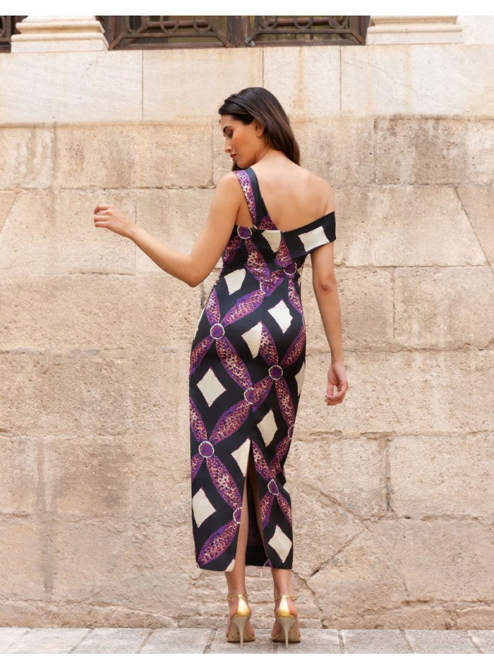 ZARA - VESTIDO ASIMÉTRICO ESTAMPADO