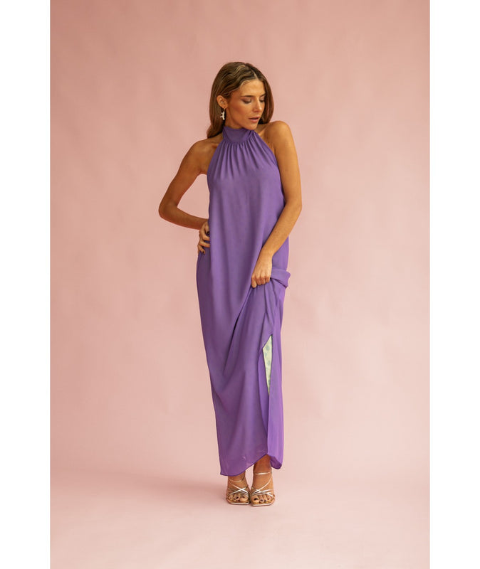 LILIAN - VESTIDO REVERSIBLE CON LAZO AL CUELLO