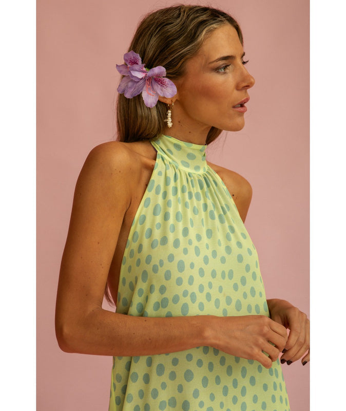 LILIAN - VESTIDO REVERSIBLE CON LAZO AL CUELLO