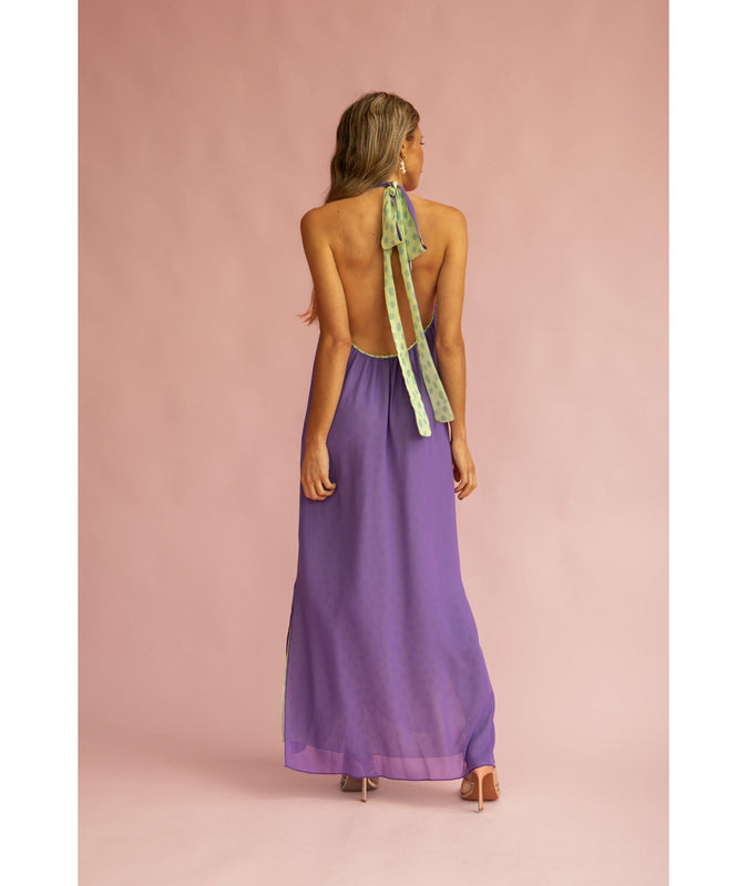 LILIAN - VESTIDO REVERSIBLE CON LAZO AL CUELLO