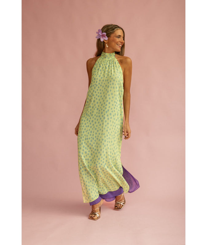 LILIAN - VESTIDO REVERSIBLE CON LAZO AL CUELLO