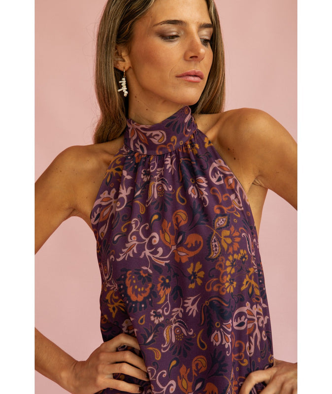 LILIAN - VESTIDO REVERSIBLE CON LAZO AL CUELLO
