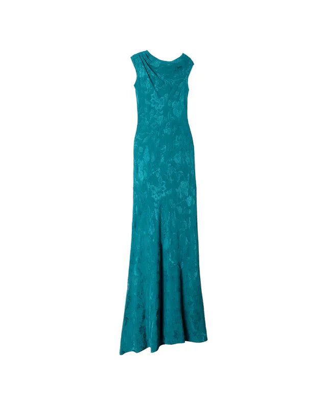 ANGY - VESTIDO LARGO DE JACQUARD SATINADO
